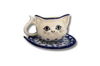 H16 Bunzlau Kop en schotel  1771X Black Cat 0,25 L 005 Bolle Mokken 240 ml